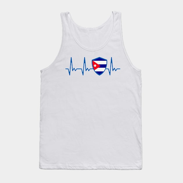 Cuba Heartbeat Proud Cuban Flag Tank Top by dyazagita